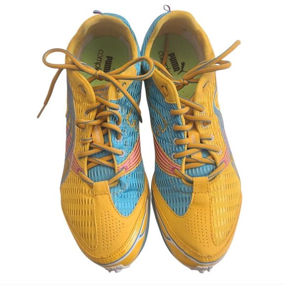 PUMA Sneakers Complete Model Yellow With Turquoise Laceup Women's Sz 9.5 - Picture 7 of 12